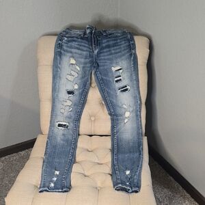 Buckle Blue Skinny Jeans Distressed Vintage